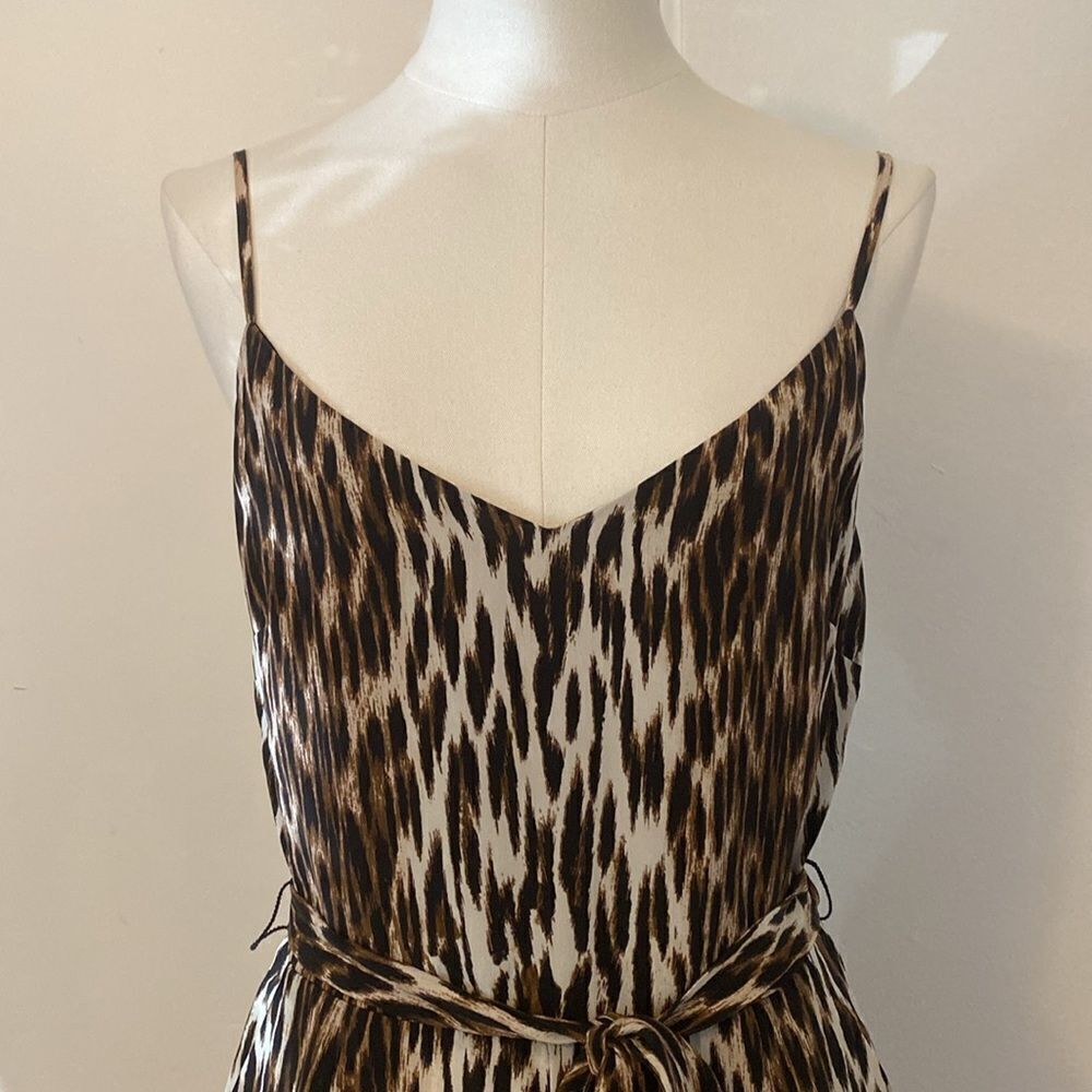 L'Agence Audra Sleeveless Leopard-Print Silk Romper Size 2 - Picture 4 of 15